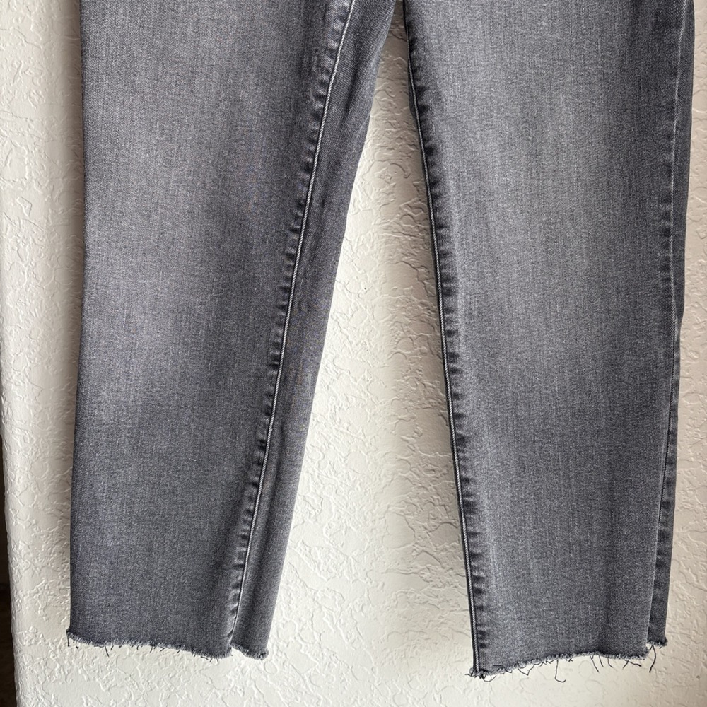 Everlane Cigarette Womens 28 Jeans Grey High Rise Raw Hem Stretch Denim Pants - Picture 9 of 11